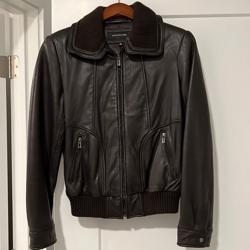 Ladies leather jacket- brown size large